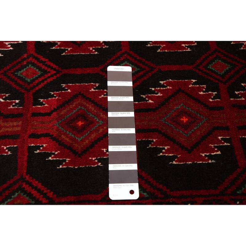 ECARPETGALLERY Hand-knotted Teimani Black, Red Wool Rug - 3'7 x 6'2