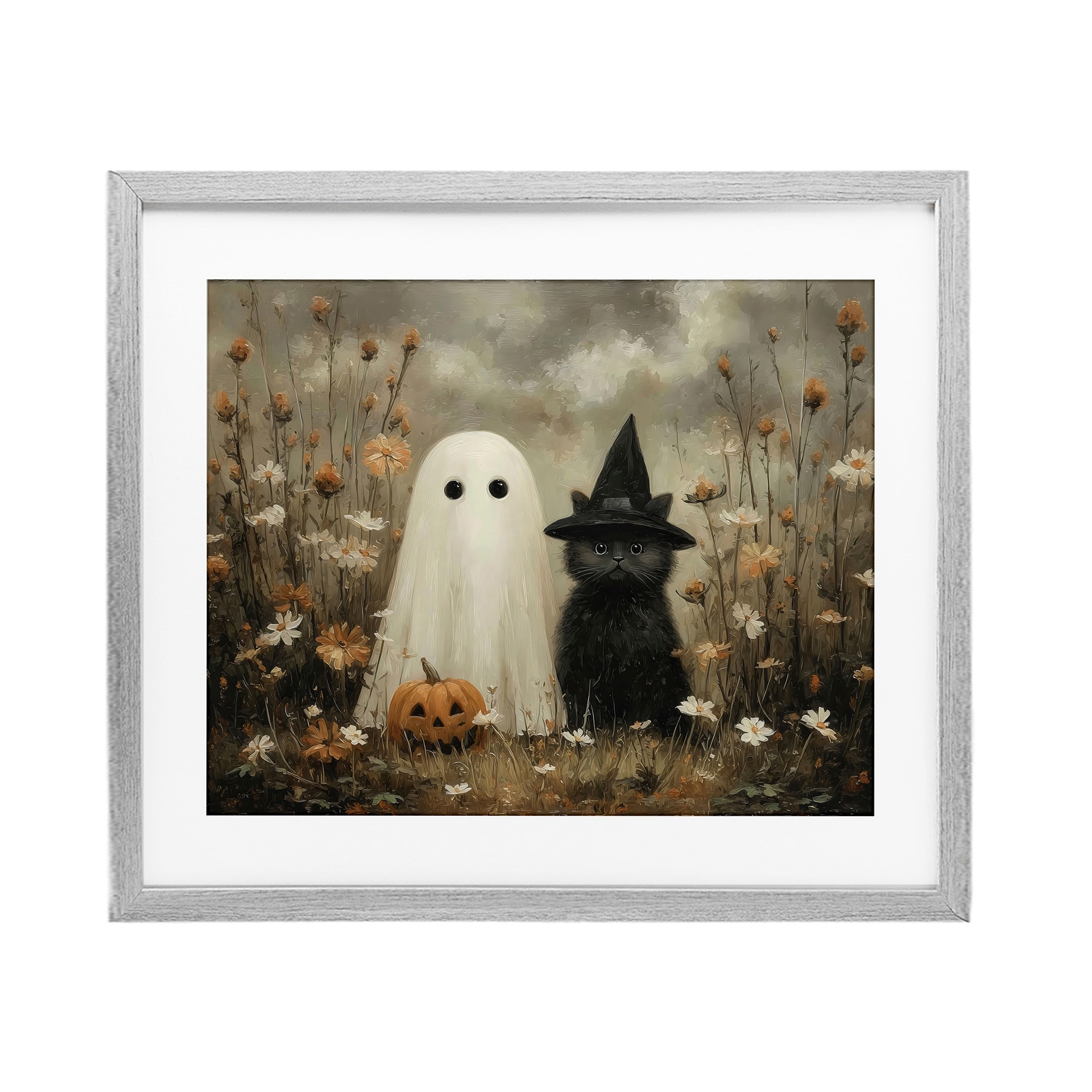 Stupell Ghost and Black Cat Under Glass Framed Design By Arlington Prints