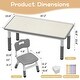 preview thumbnail 17 of 19, Kids Table and 4 Chairs Set with Graffiti Desktop Height Adjustable