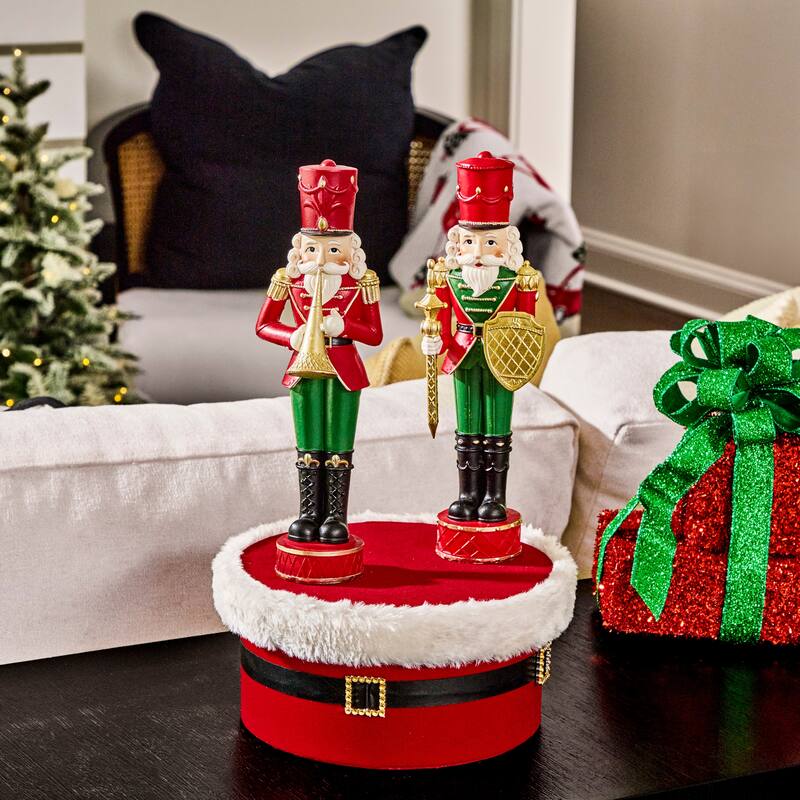 11.5" Resin Flocked Toy Soilder Set of 2