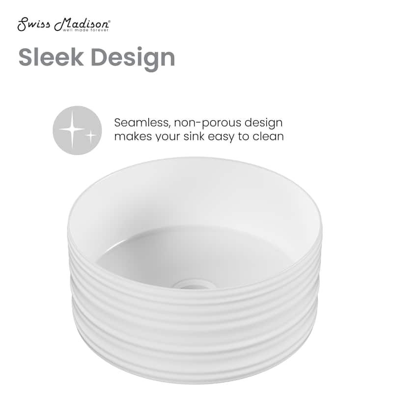 Nancy 16'' Vessels Sink In White - 16.14" x 16.14" 7.09"