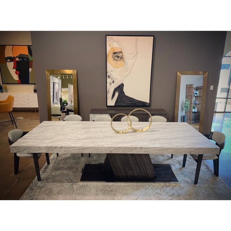 Modrest Thorne Light Grey and Dark Grey Arm Dining Chair