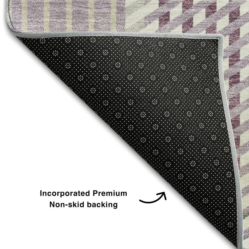 Premium Washable Super Soft Modern Plaid Mayfield Rug