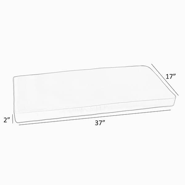 dimension image slide 3 of 18, Sunbrella Grey Zebra Indoor/Outdoor Bench Cushion, Corded