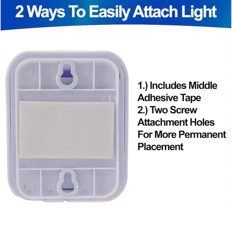 Wireless Battery LED Light Bulb - Portable, Cordless Stick Anywhere Light w/ Pull String & Slide Base - 2pc - white - regular