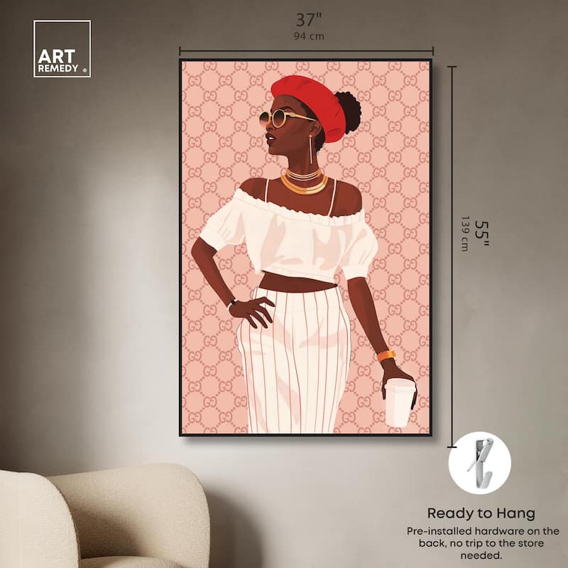Her Stylish Coffee Look Canvas by Art Remedy