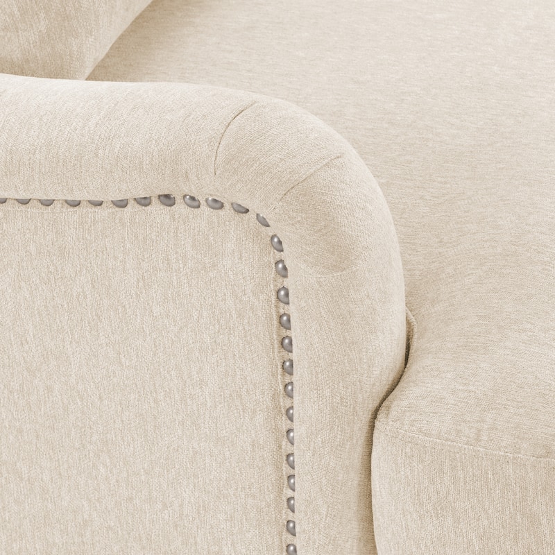Modern Arm Accent Chair Upholstered Solid Wood Frame Accent Chairs with Lumbar Pillow for Living Room