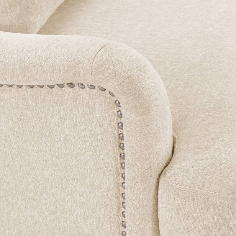 Upholstered Accent Chair with Solid Wood Legs and Pillow for Living Room Seating