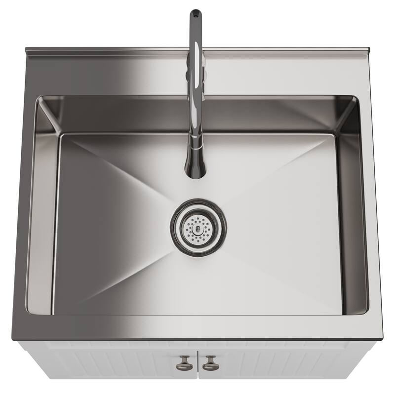 WYNDENHALL Warwick Transitional Laundry Cabinet with Faucet and Stainless Steel Sink