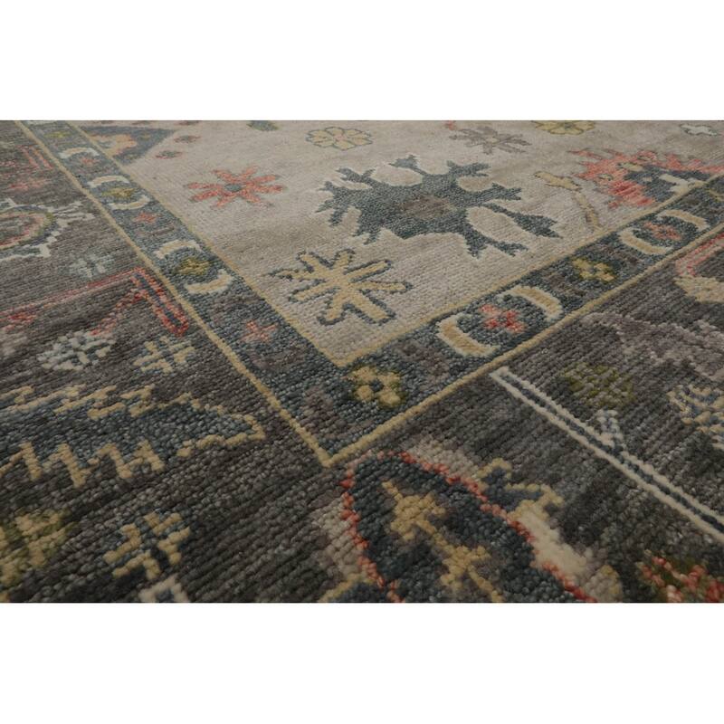 LoomBloom Muted Turkish Oushak Hand Knotted Area Rug Gray Color