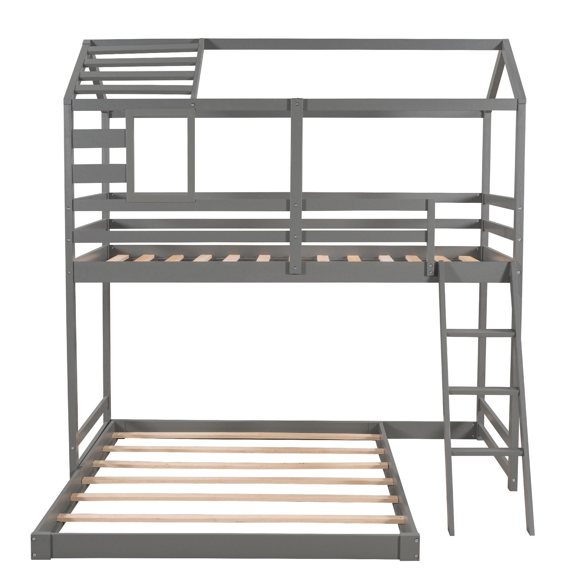 超人気高品質 Ladder with Bed Bunk House Full over Twin and Bed - Window ダブルベッド