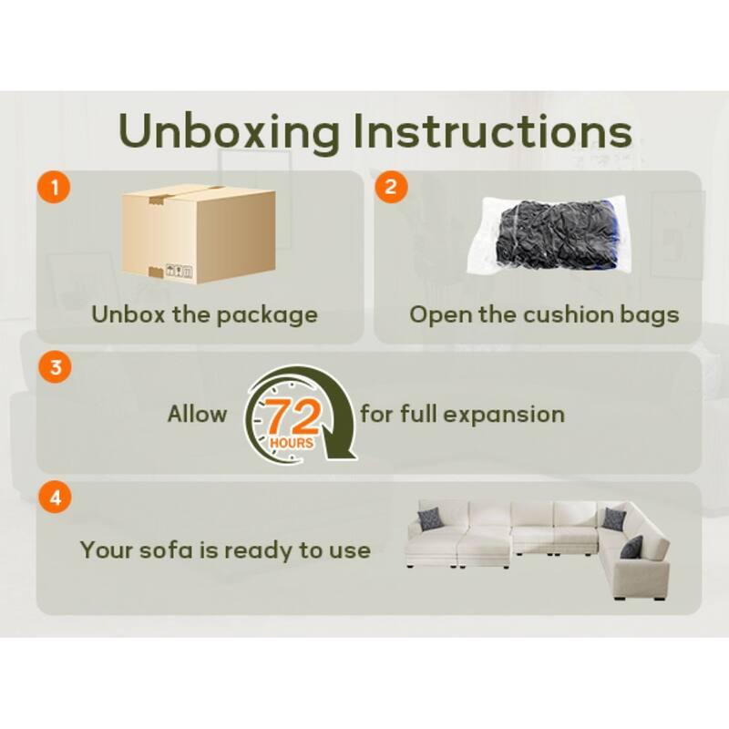 16 PC Modular Corduroy Sectional With Ottoman