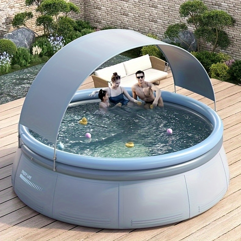 Inflatable Pool with Canopy, Inflatable Swimming Pool Kiddie