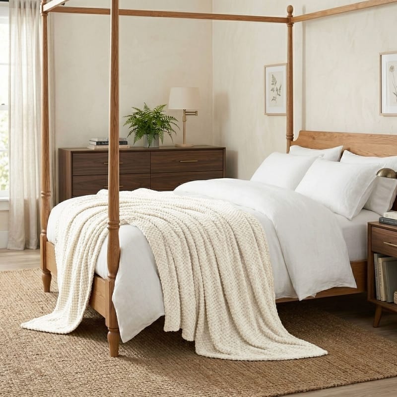 Superior Lily Pebbled Popcorn Texture Ultra-Soft Fluffy Fleece Blanket