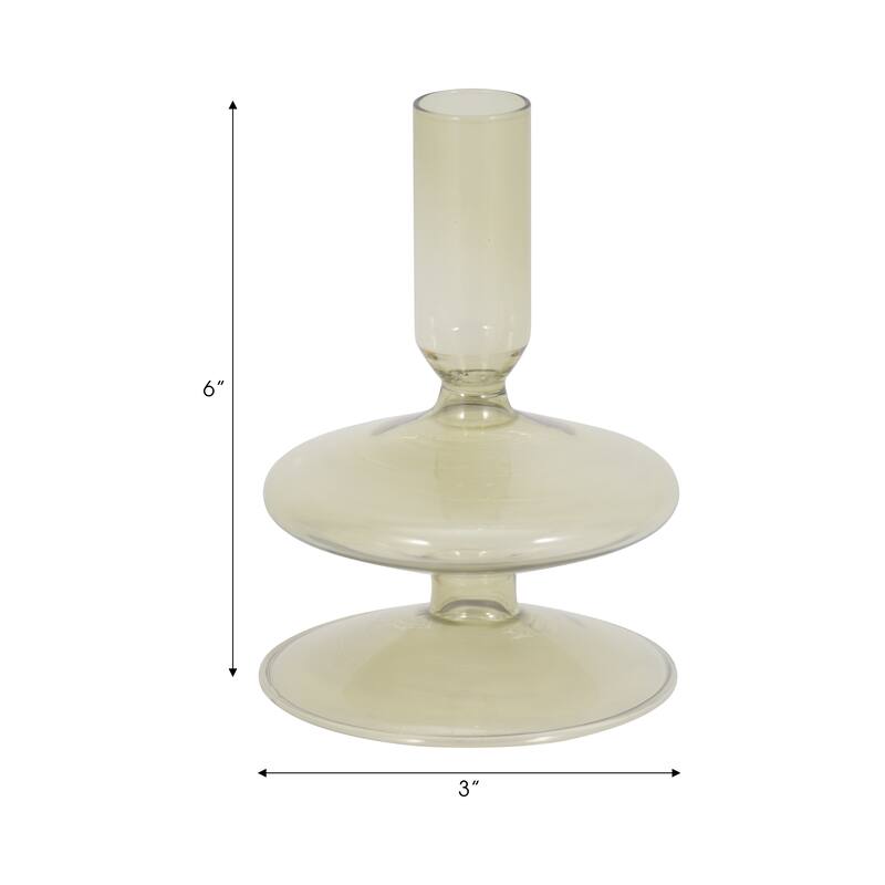 Sculptural Glass Candle Holder with Rounded Accent Base - Modern Tabletop Candle Holder for Any Room
