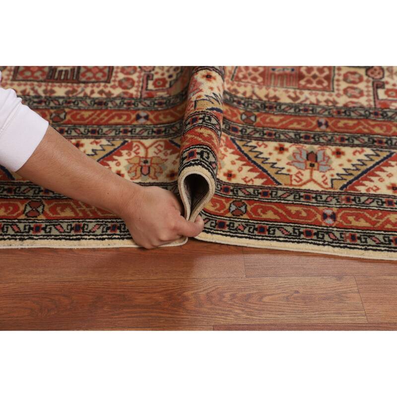 Geometric Anatolian Oriental Vintage Area Rug Hand-Knotted Wool Carpet - 6'9" X 10'0"