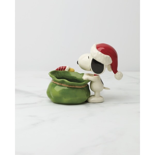 Lenox Snoopy Christmas Santa Sack Candy Bowl - Bed Bath & Beyond