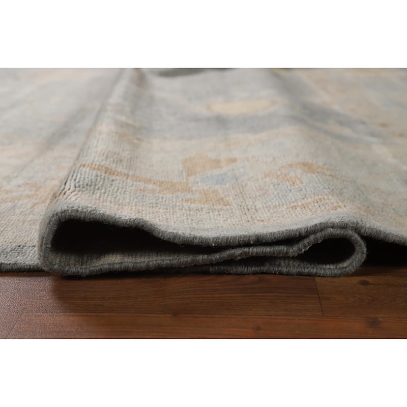 Hand Knotted Oriental 100% Wool Carpet Transitional All-Over Greys & Charcoal Oushak Area Rug - 11' 7'' X 8' 5''