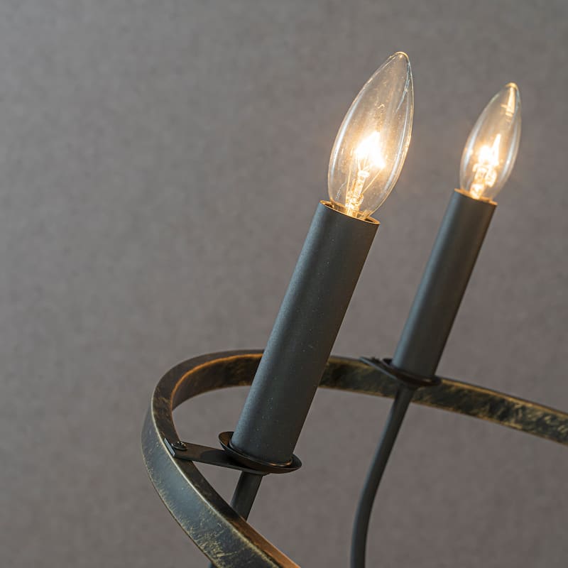 CraftHome 26'' 5-Light Modern Matt Black Classic Chandelier Industrial Candle Pendant Light For Living Room Dining Room - W24''