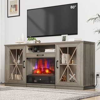 Modern Fireplace TV Stand with Drawable Fireplace - Bed Bath & Beyond ...
