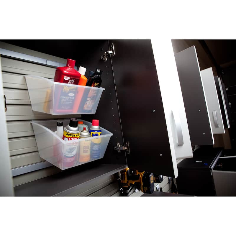 36 Piece Slatwall Panel, Cabinet, Hook, Bin, Shelf and Workstation Storage Set