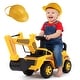 preview thumbnail 1 of 8, Gymax Ride on Toddler Car w/ Safety Helmet Ride on Excavator Car w/ Yellow - Assembly Required - Kids