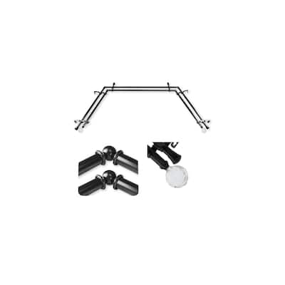 Art Nouveau Curtain Rods & Hardware - Adjustable Telescoping Rods - Black Finish - 38-72" Center Rod - M