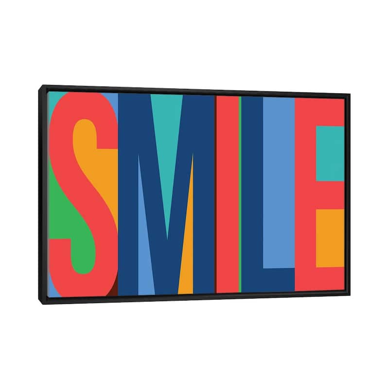 iCanvas "Smile" by PI Studio Framed Canvas Print - Black - 26x40