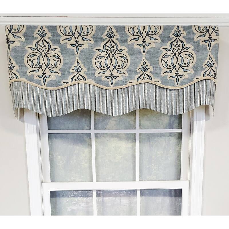 RLF Home Design Jenna Glory Window Valance - Blue