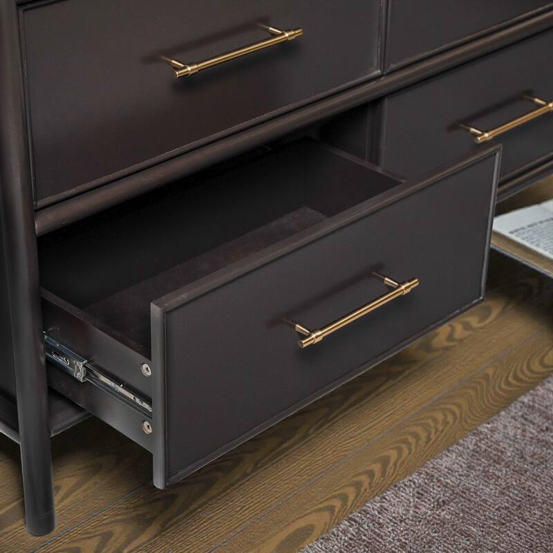 48'' Modern Storage Cabinet with 6 Drawers, Large Entryway Sideboard for Living Room or Dining Room, Solid & Manufactured Wood