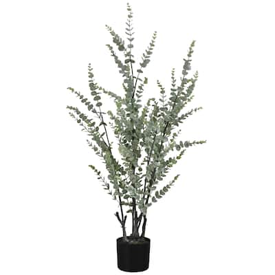 Artificial Plant, 44" Tall, Eucalyptus Tree, Indoor, Faux, Fake, Floor, Greenery, Potted, Real Touch, Decorative, Green Leaves