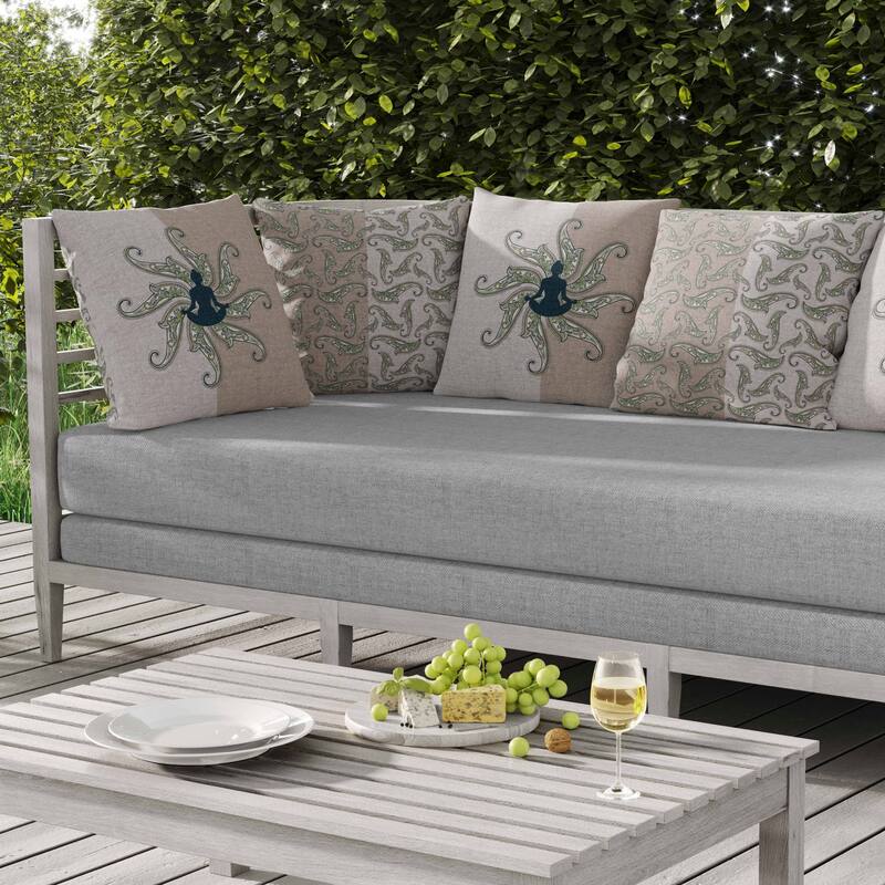 Mystic Silence Indoor/Outdoor Reversible Throw Pillow Pink and Platinum