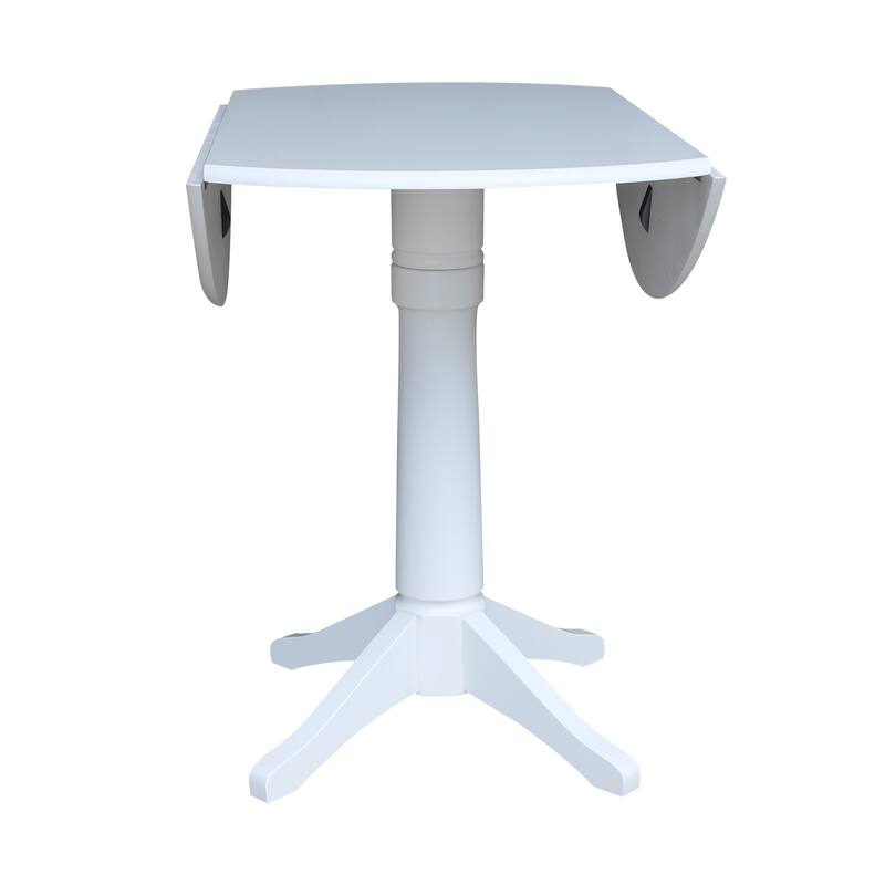 42 in. Round Top Dual Drop Leaf Pedestal Dining Table