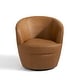preview thumbnail 21 of 56, 2 Set Faux Leather Club Swivel Barrel Accent Chair