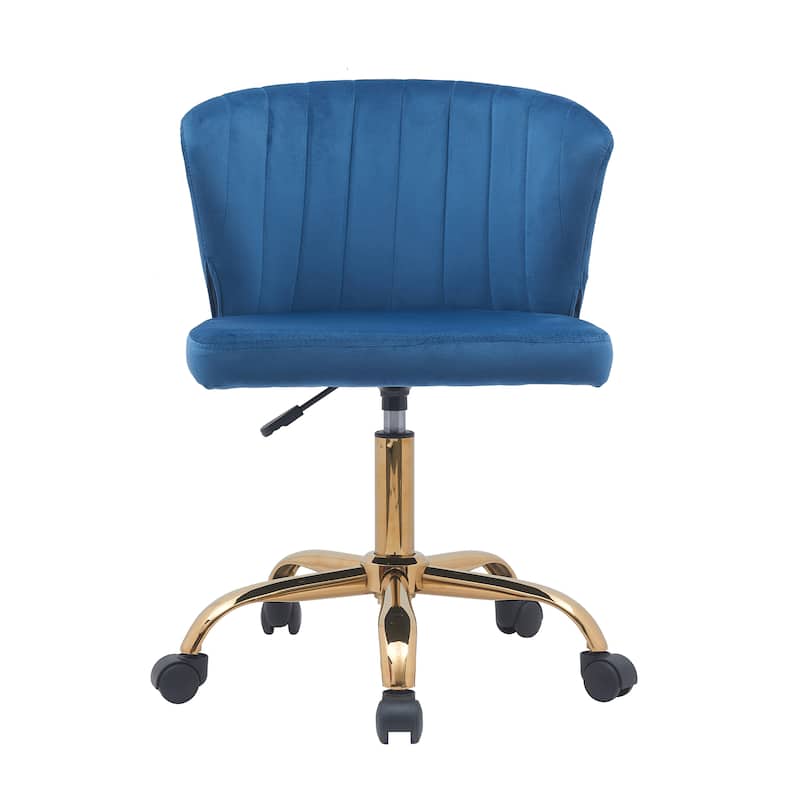 Porthos Home Rye Velvet Office Chair with Gold Chrome Legs