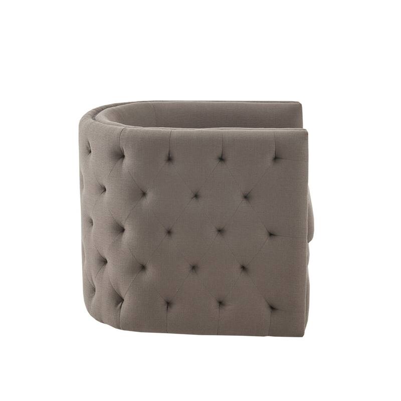 Swivel Single Sofa Chair with Nailhead Trim and Tufted Backrest