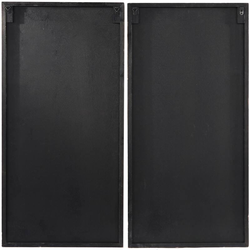 Brown Wood Carved Geometric Home Wall Decor (Set of 2)