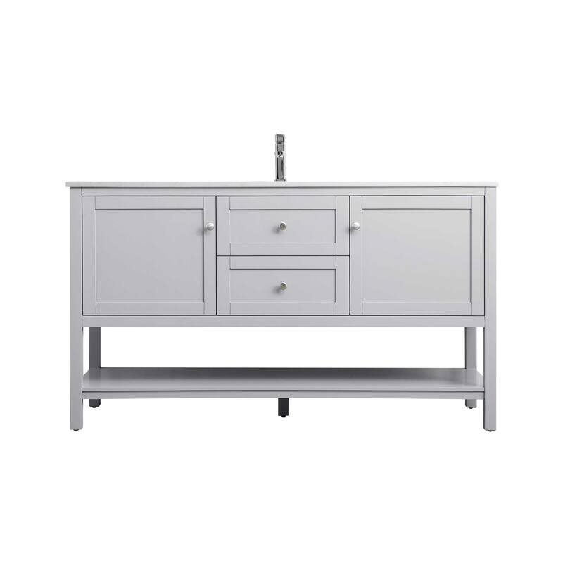 Elegant Lighting VF22260 Heath 60" Free Standing Single Basin Vanity - Grey