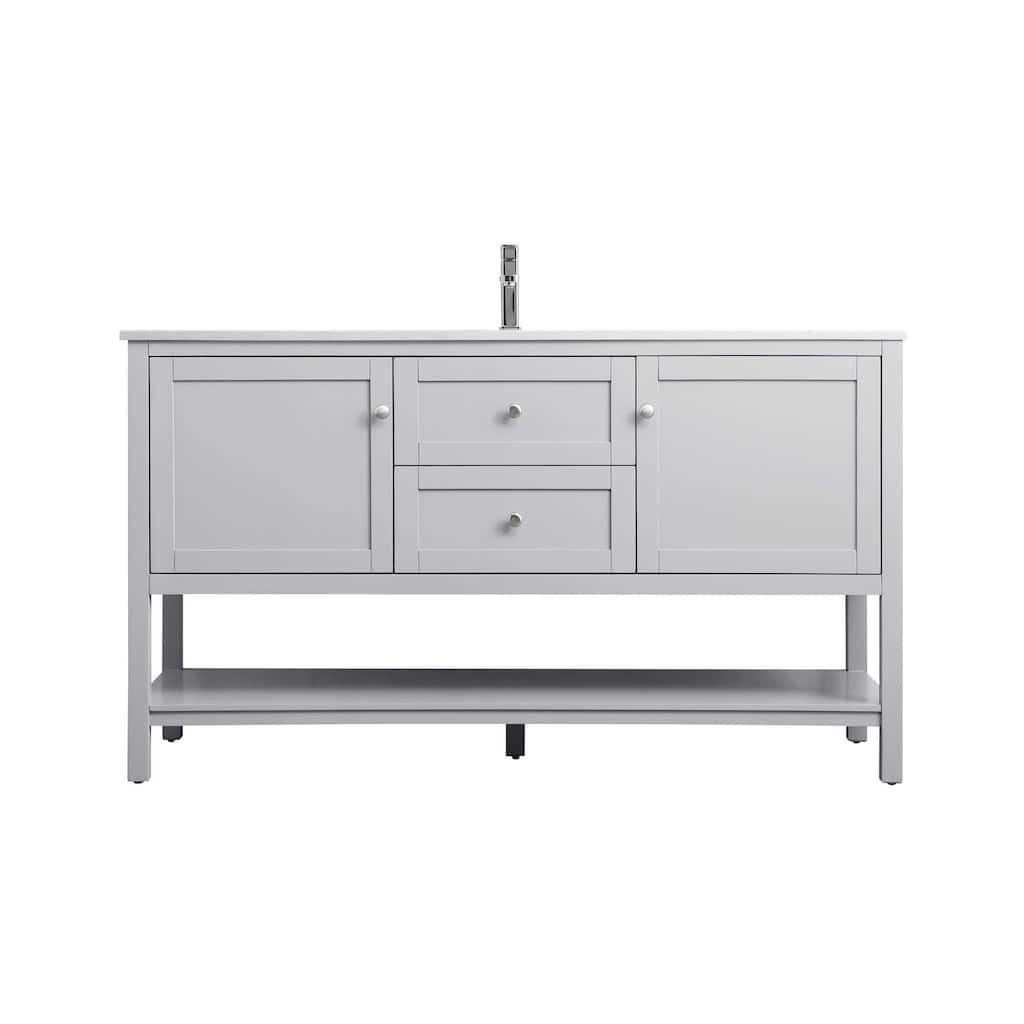 Elegant Lighting VF22260 Heath 60" Free Standing Single Basin Vanity