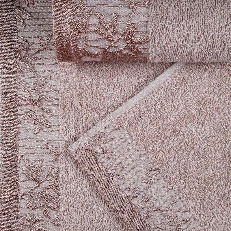 Superior Wisteria Cotton Floral Jacquard 8 Piece Bathroom Towel Set