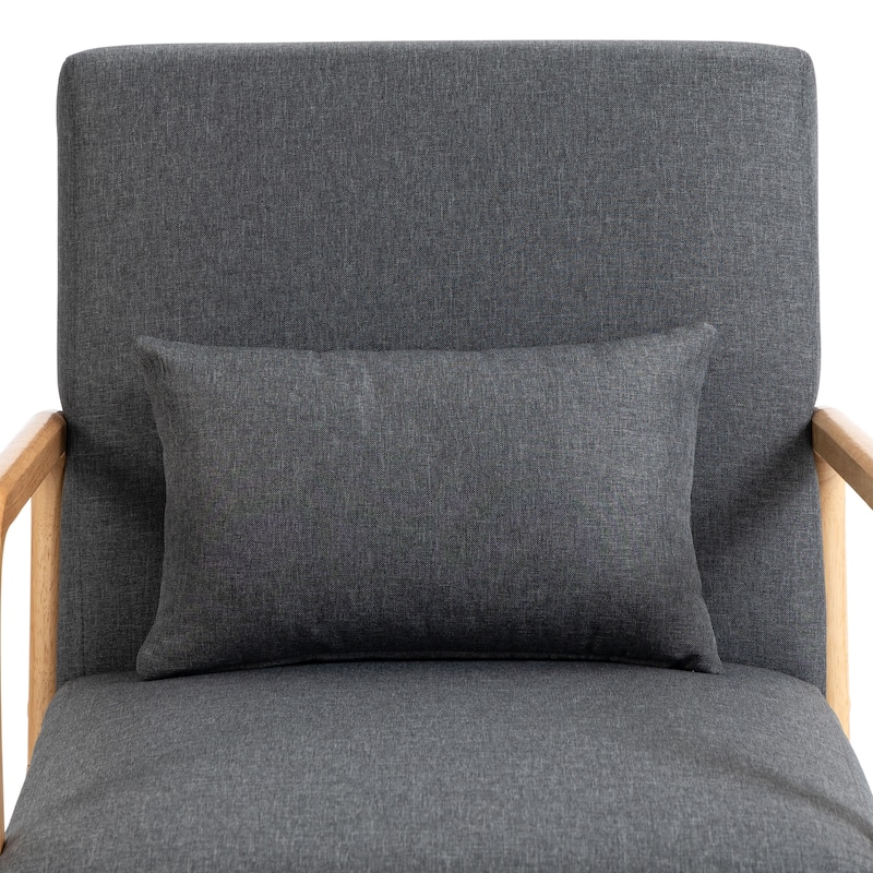 Briston 2 Set Mid Century Modern Wood Accent Chairs with pillow