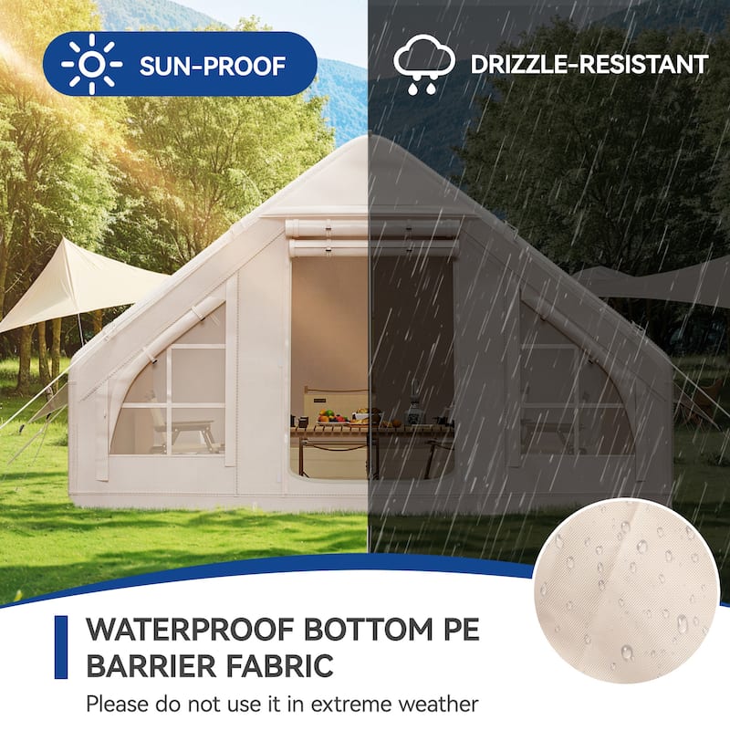 Extra Large Inflatable Camping Tent Waterproof Blow Up House Tents with Pump and Explosion Proof Valve for 2/4/6 People