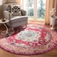 SAFAVIEH Monaco Lillie Boho Medallion Distressed Area Rug - 4' x 4' Round - Pink/Multi
