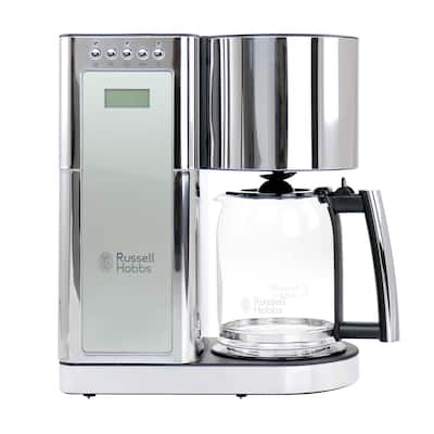 Modern Sleek Chrome Glass Coffeemaker - 8 Cup Brewing Capacity