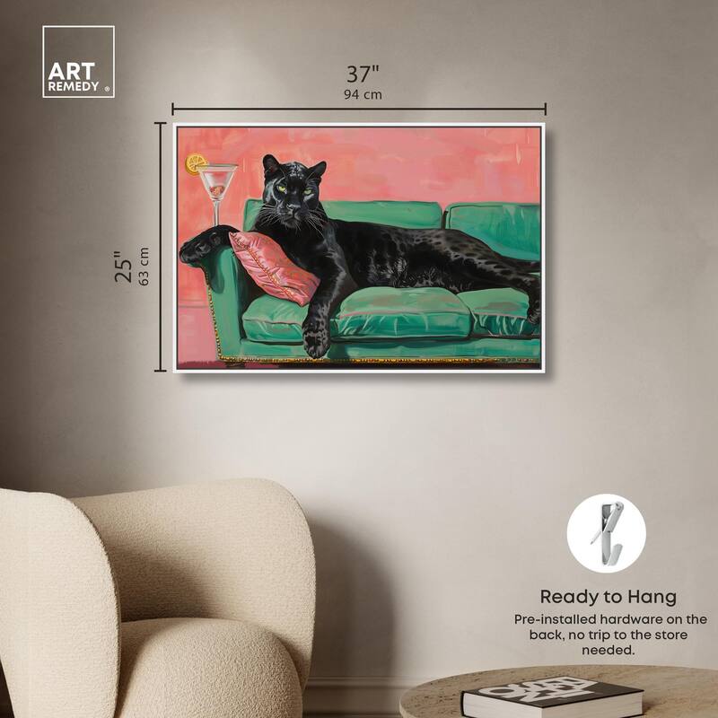 Lounging Panther Canvas by Art Remedy
