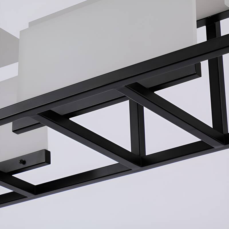 LED 40 Inch Kitchen Island Pendant Light, Black Ceiling Scifi Linear Light