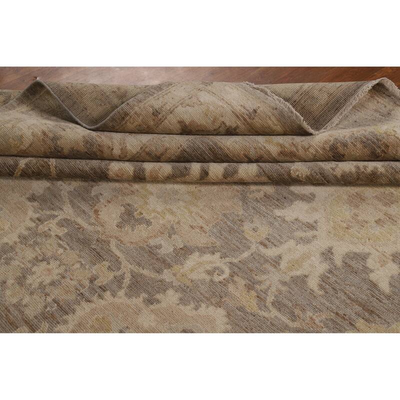 Vegetable Dye Oushak Turkish Area Rug Oriental Handmade Wool Carpet - 8'6"x 11'9"