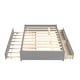 preview thumbnail 8 of 16, Simple Platform Bed Full Size Wood Bed Frame with Twin Trundle and 2 Drawers Suit for Kids Bedroom, No Box Spring Needed Grey