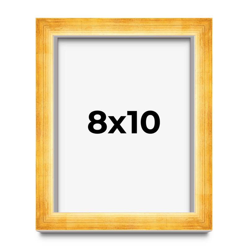 8x10 Shadow Box Frame Gold | 1.625 Inches Deep Real Wood Traditional