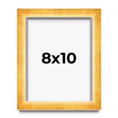 8x10 Shadow Box Frame Gold | 1.625 Inches Deep Real Wood Traditional